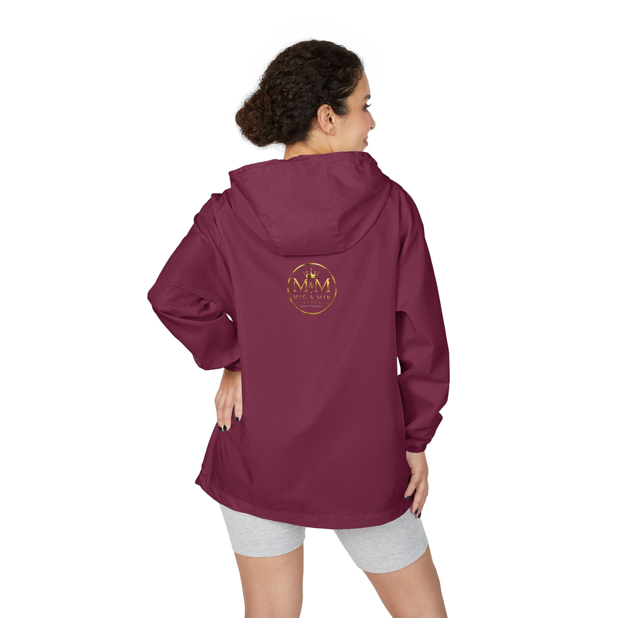 Crown Logo Windbreaker Jacket — White Luxury Monogram Shell