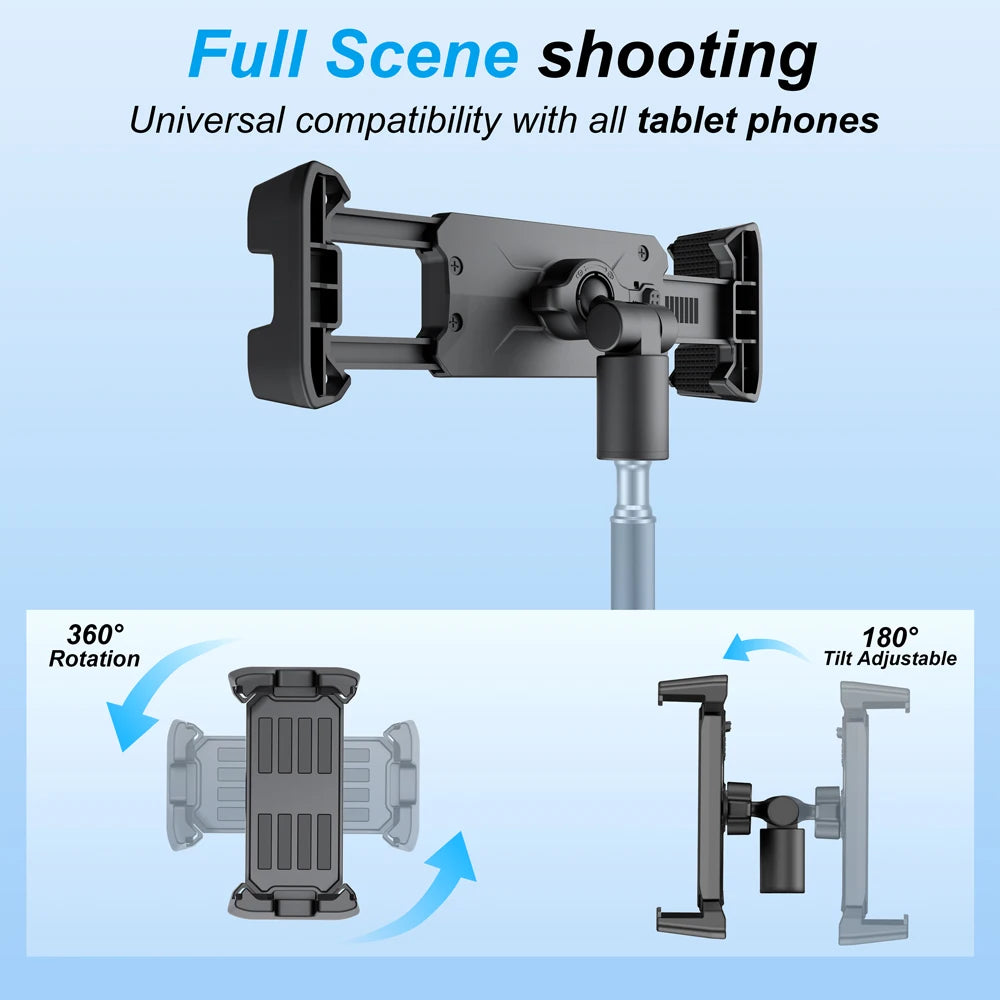 Tripod Floor Tablet Stand Holder for IPad Stand 8'' 9.7'' 10.1'' Pro 12.9 for Iphone 11 12 Samsung Cell Phone Height Adjustable