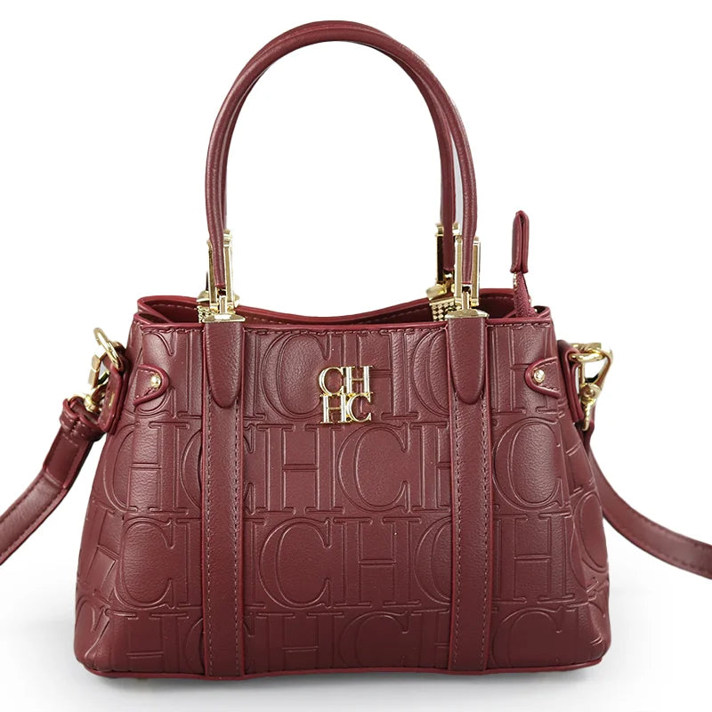 MIG & MIK STYLE™ Monogram Embossed PU Leather Tote Bag