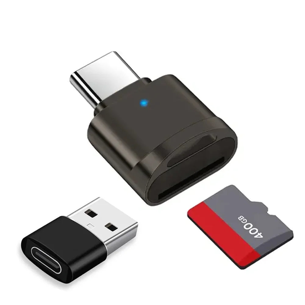 Mini Type-C to SD Micro SD TF Card Reader Memory Card, Suitable for Samsung Huawei Xiaomi, Aluminum Alloy Card Reader