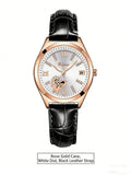 RUIXINE Women Watches Luxury Classic Stylish Dress Quartz Watch Slim Case Elegance Leather Strap Wristwatch