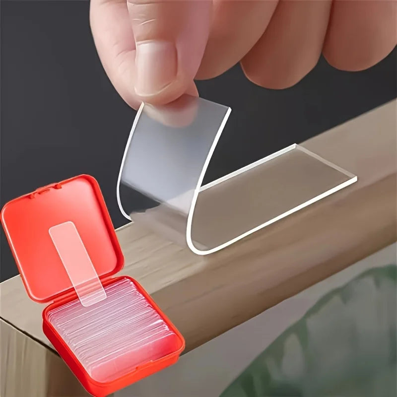 60-300pcs Strong Double Sided Adhesive Waterproof Removable Reusable Mounting Tape for Walls Wood Tile Plastic