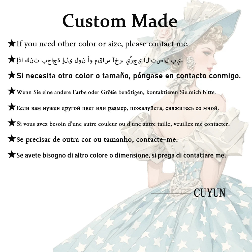 CUYUN Customized Blue Evening Jersey Draped Button Birthday A-line High Collar Bespoke Occasion Gown Long Dresses