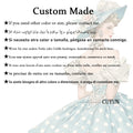 CUYUN Customized Blue Evening Jersey Draped Button Birthday A-line High Collar Bespoke Occasion Gown Long Dresses