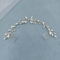 Handmade Fashion Crystal Flower Hair Comb Clip Rhinestone Leaf Hairpin Bridal Wedding Hair Accessories Jewelry Hair Comb Clip