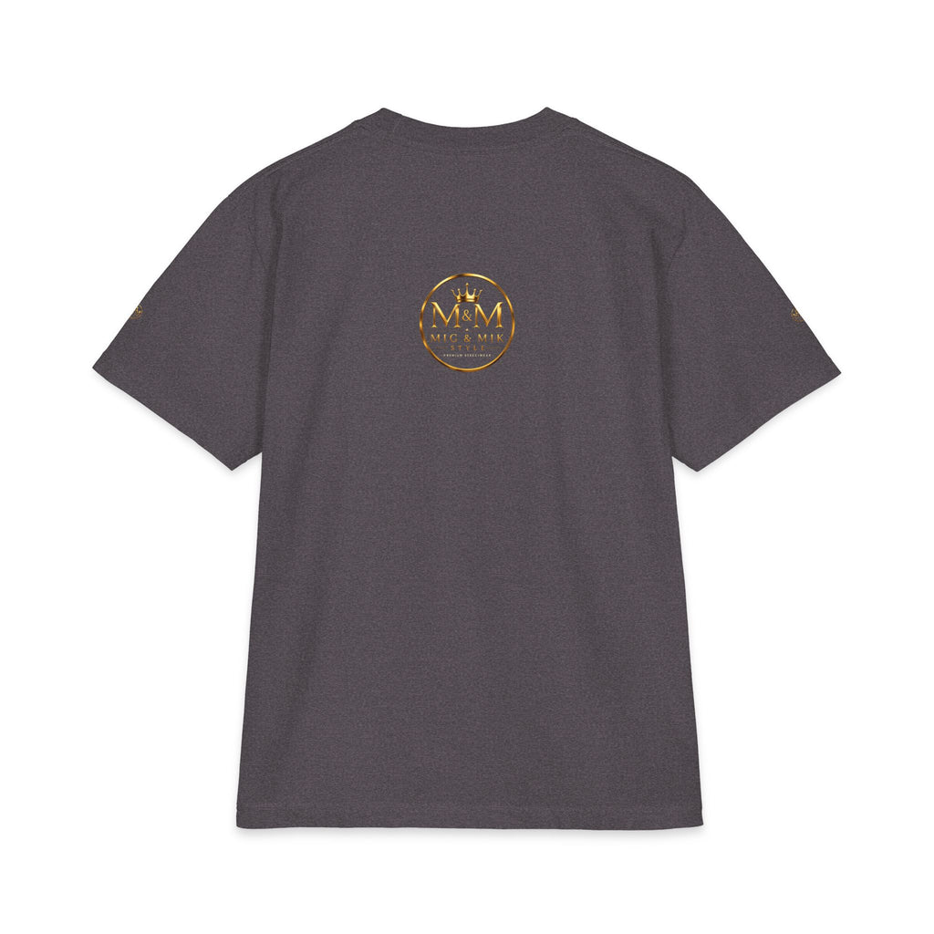M&M Club Vintage Logo T‑Shirt — Minimal Gold Crest Cotton Tee
