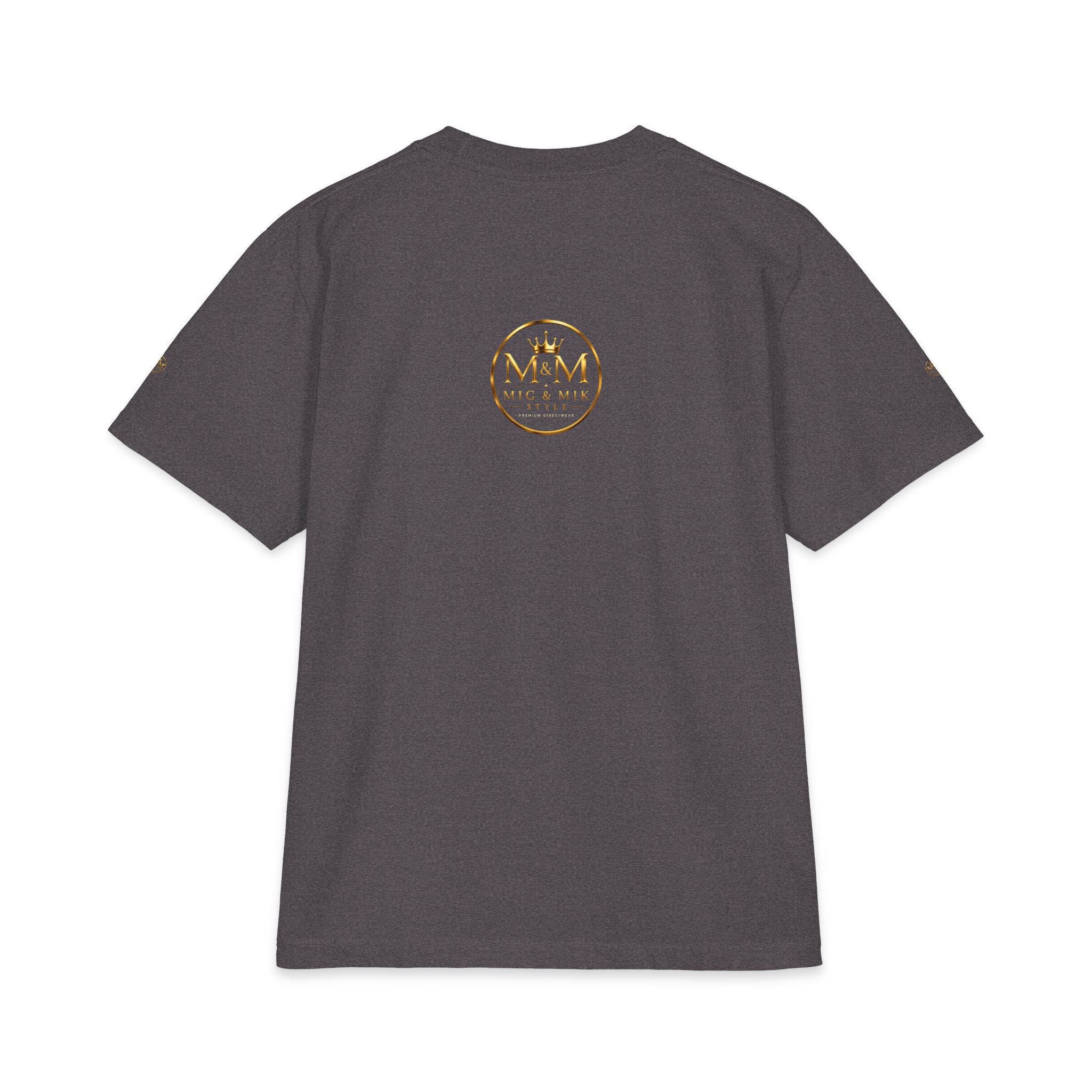 M&M Club Vintage Logo T‑Shirt — Minimal Gold Crest Cotton Tee