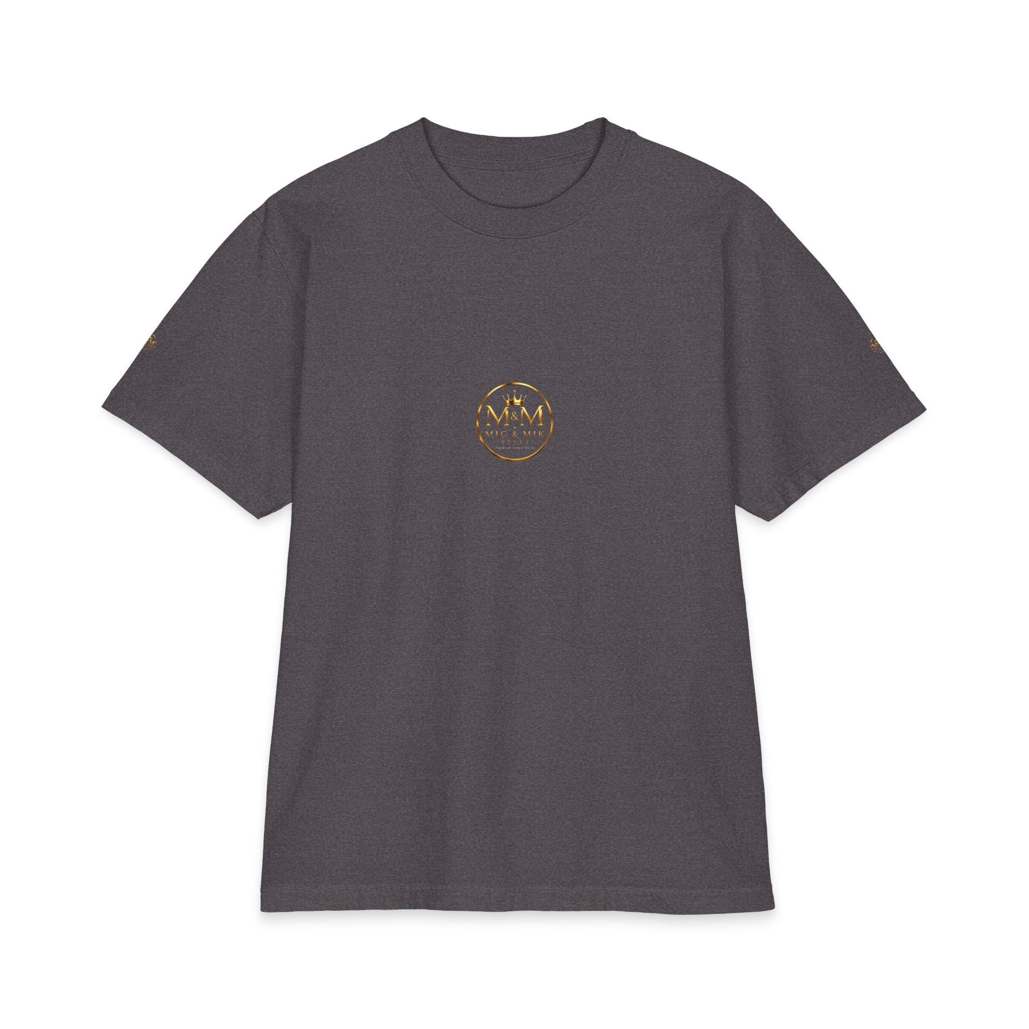 M&M Club Vintage Logo T‑Shirt — Minimal Gold Crest Cotton Tee