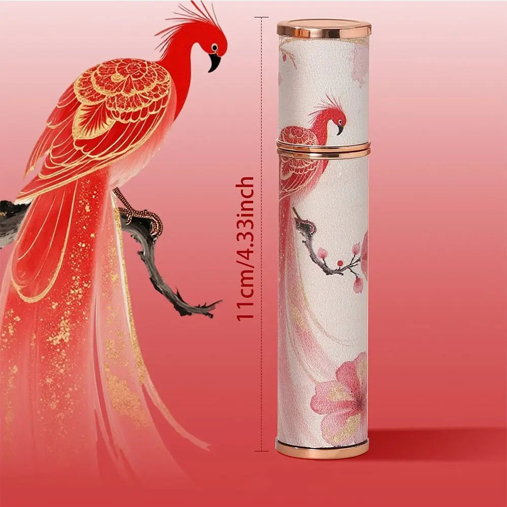 Portable PU Leather Perfume Bottle Phoenix 10ml Spray Bottle Leak-proof Empty Ultra-fine Mist Fragrance Container for Woman