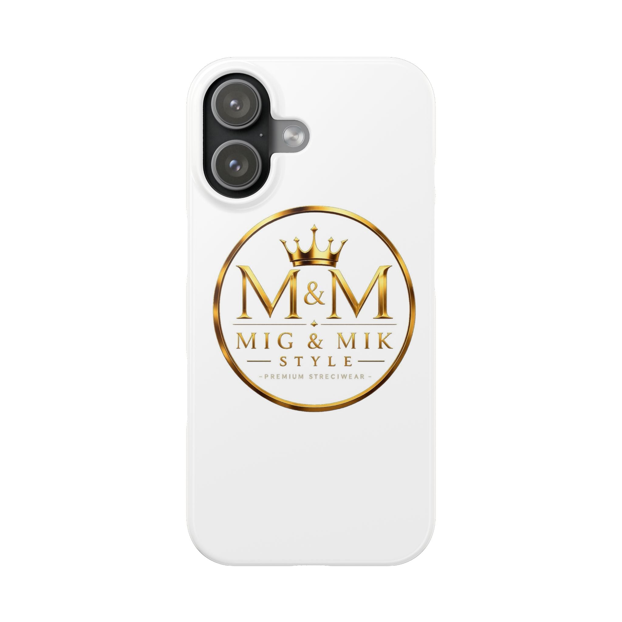 Slim Phone Case — M&M Mig & Mik Style Gold Crest