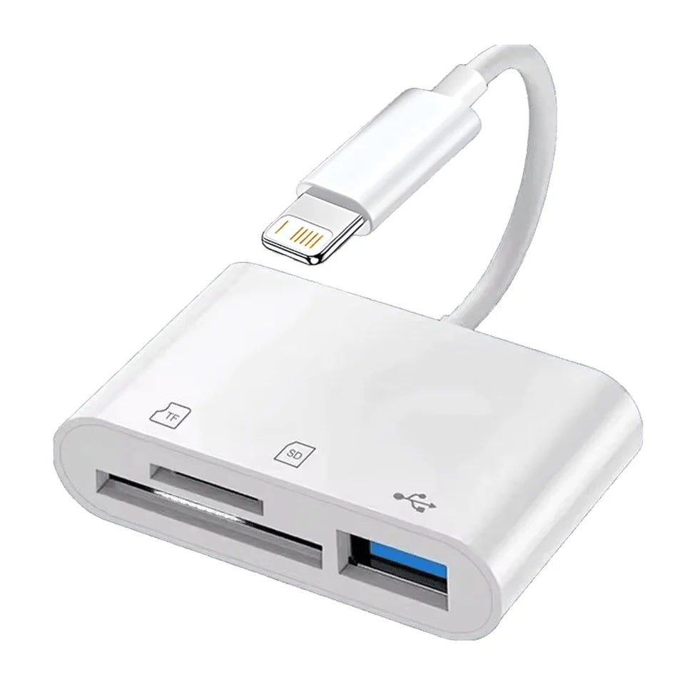 3 In 1 SD TF Card Reader For Apple iPhone 14 12 13 11 Pro Max XR XS USB C Camera Converter For iPad Android Laptop OTG Adapter