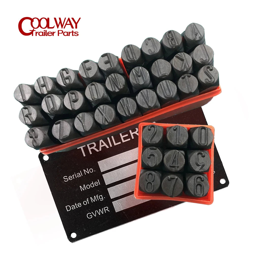 4MM Steel Die Metal Stamping kit Punch Tool With Trailer ID Tag Plate Number Letter Alphabet Stamps Tools