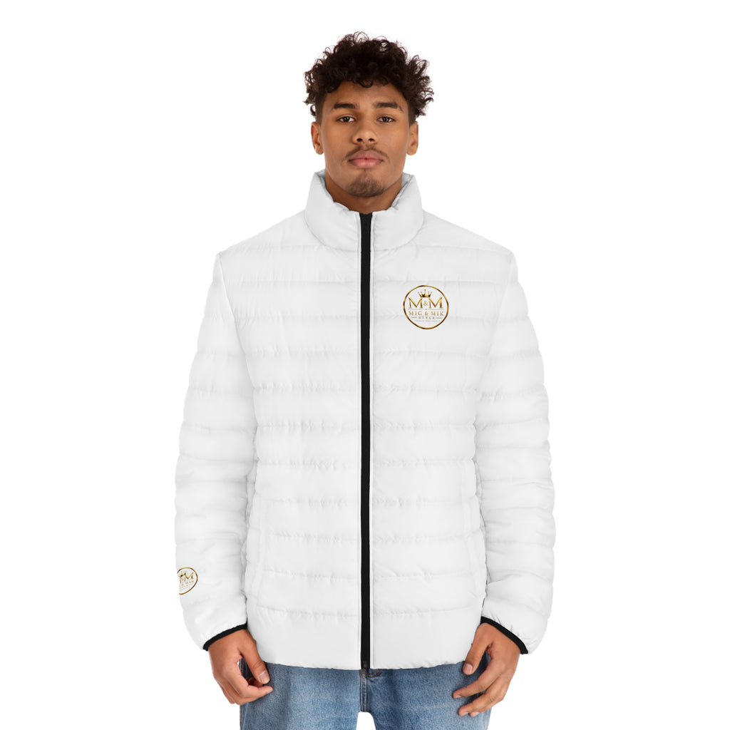 Men's Logo Puffer Jacket — M&M Nice & Mike Branded Quilted Coat