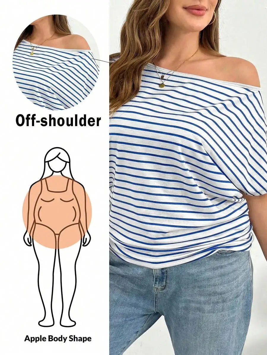 MIG & MIK STYLE™ Off-Shoulder Striped Summer Top