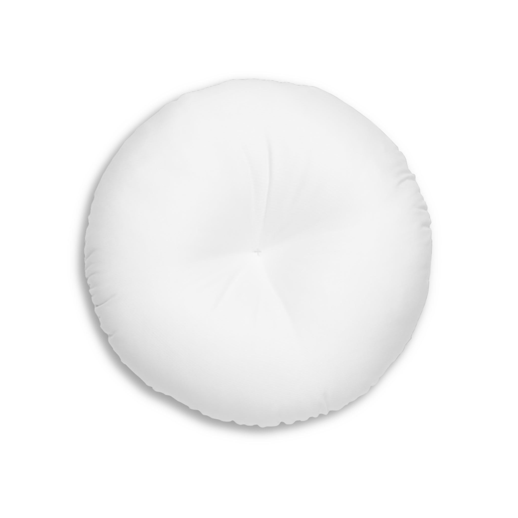 Round Tufted Floor Pillow — Gold "M & M Mig & Mik Style" Logo Cushion