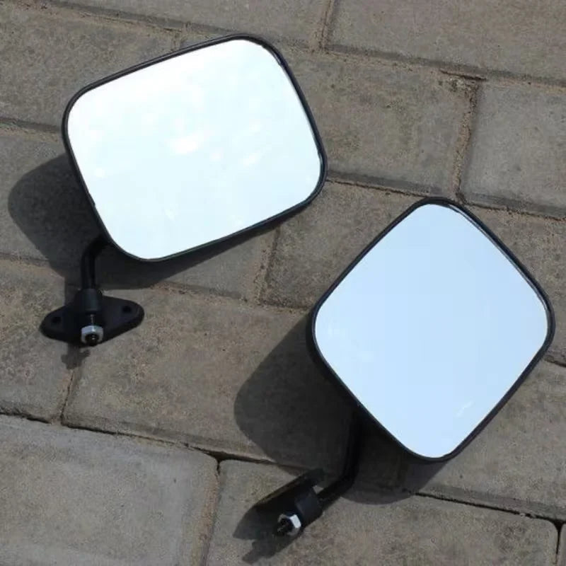 2pcs Bike Bicycle Rearview Mirrors Large Rectangular Frame With Wide-Angle, Adjustable Mounting Compatible For Road Mountain BMX