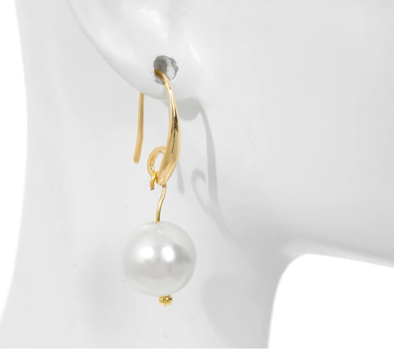 14K Gold Plated Brass Smooth Earring Hook Ear Wire For Earring Making Supplies,DIY Jewelry Making Findings Accessories