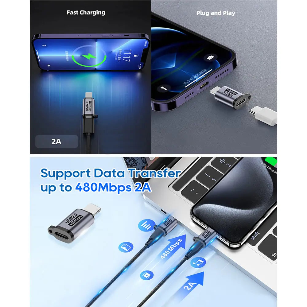 USB-C Adapter Type C Female To Micro / Mini USB Converters For iPhone 14 13 Xiaomi Samsung For Lightning Male Charger Adapter