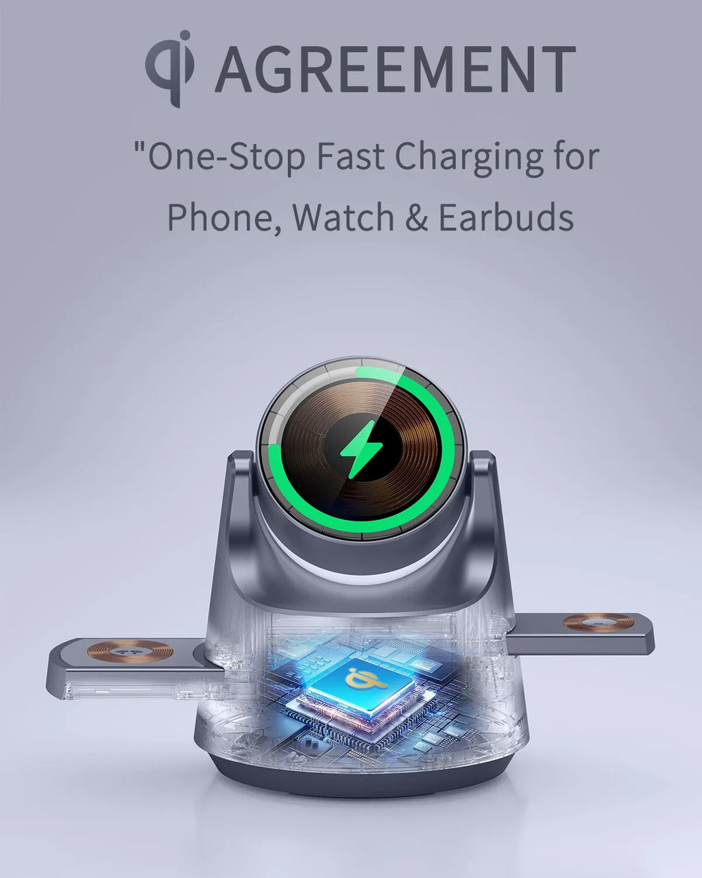 New 4 in 1 15W Wireless Charger Magnetic Charger Night Light Mode Cell Phone Watch Headset Wireless Magnetic Charger