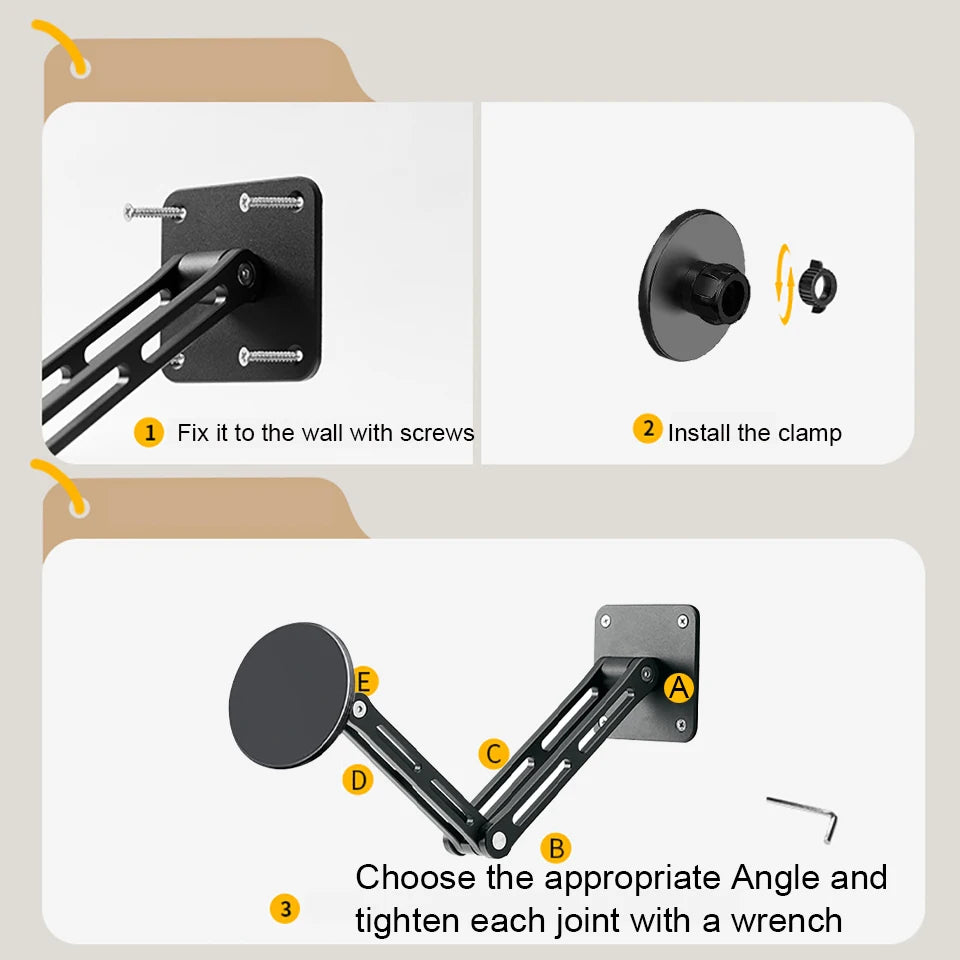 HKYC Tablet Wall Mount 360°Rotation Tablet Holder Stand Kitchen Wall Mount Compatible with iPad/iPhone/All 4.7-13 Inch Tablet