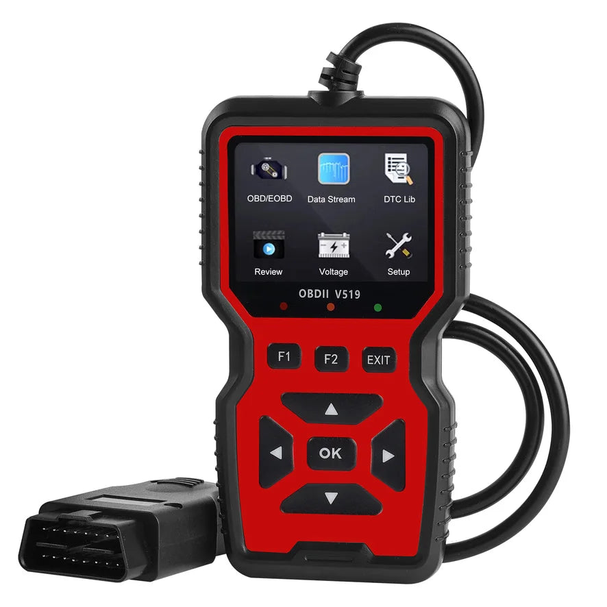 V519 Red Car Diagnostic Scanner Tool Automotive OBD2 Scanner for Engine Health Check with Color Screen