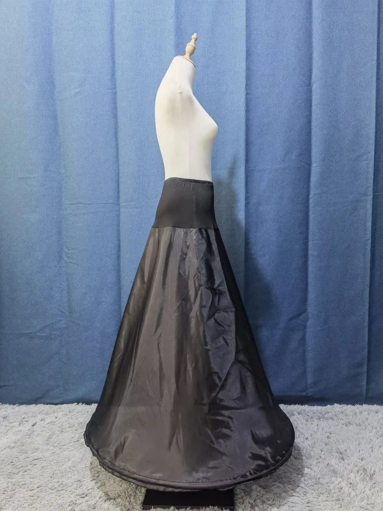 A Line 1 Hoop Petticoat for Bridal Wedding Dress Crinoline Slip Underskirt for Women Dress White Black Adjust Waist