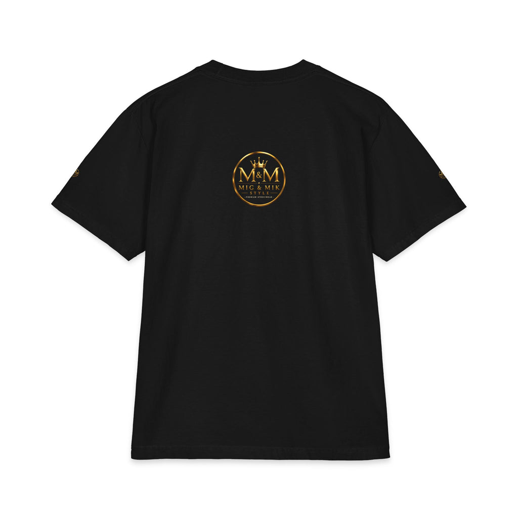 M&M Club Vintage Logo T‑Shirt — Minimal Gold Crest Cotton Tee