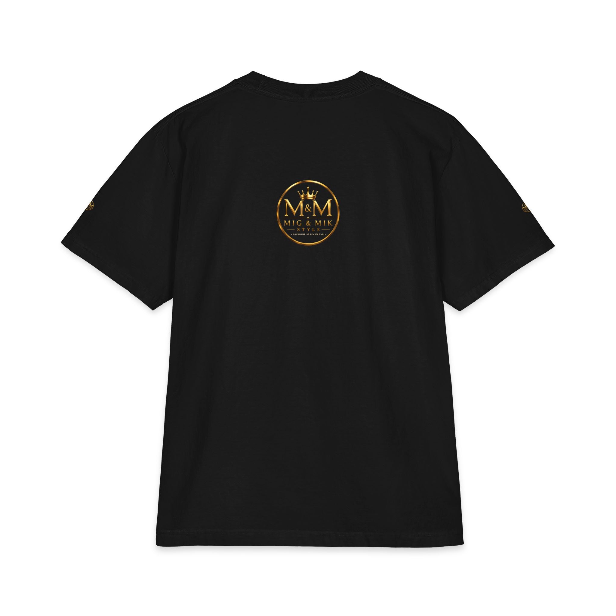 M&M Club Vintage Logo T‑Shirt — Minimal Gold Crest Cotton Tee