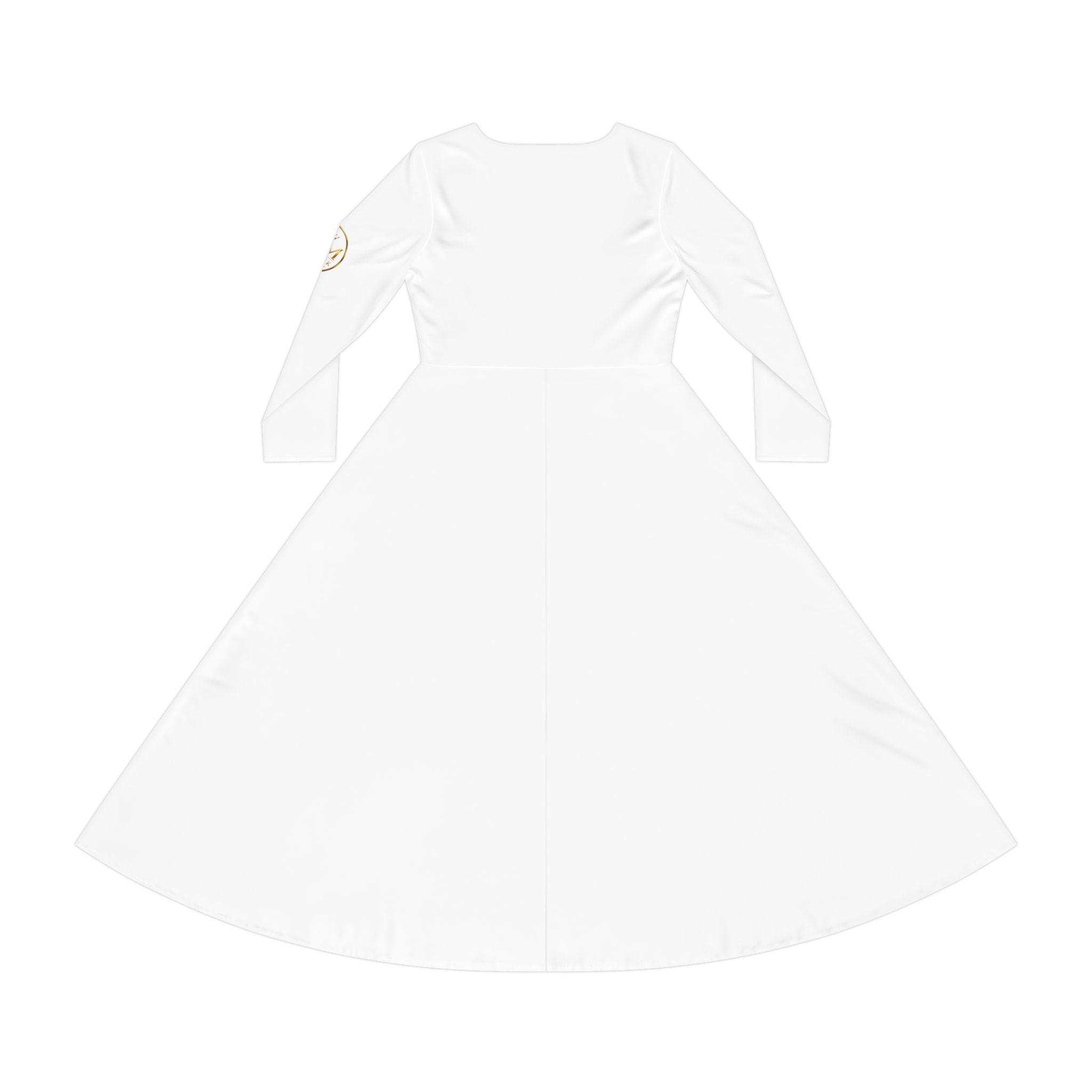👑 MIG & MIK STYLE Premium Long Sleeve Dress – White Gold Luxury Collection