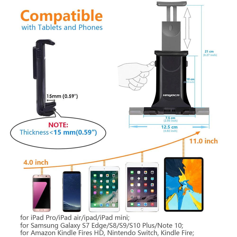 7-13 inch Tablet PC Universal Car Windshield Suction Mount Holder Stand for iPad Pro iPhone 12 11 Rotary Free Washable Base Disc