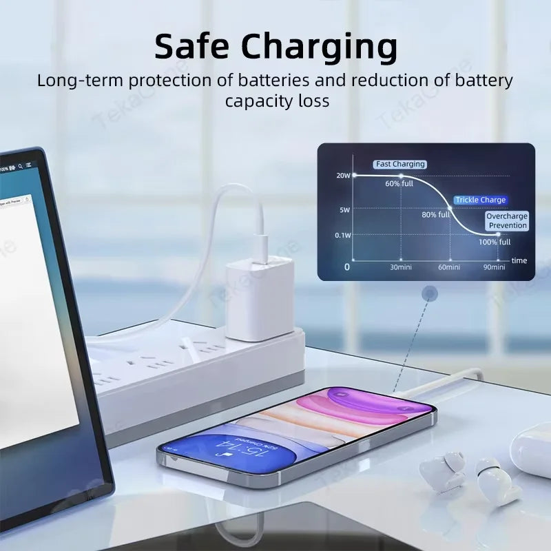 30W PD 3.0 USB C Charger For iPad A16 2025 10 9 10th 9th Generation Air 13 11 5 Pro 11 12.9 Mini 6 7 iPhone Quick Charging Cable