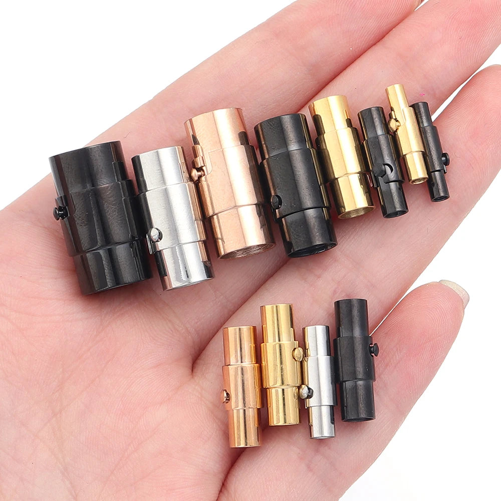 Stainless Steel Strong Magnetic Clasps Leather Cord End Clasps Hooks Connectors For DIY Jewelry Making Bracelet Necklace