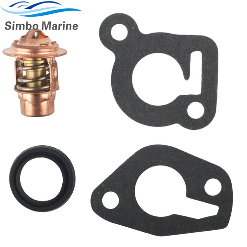 120°F 50°C Outboard Thermostat Kit w/ Gasket Fits for Mercury Mariner 2 Stroke 6 To 25 HP Boat Motors 14586A3 75962A10 18-43052