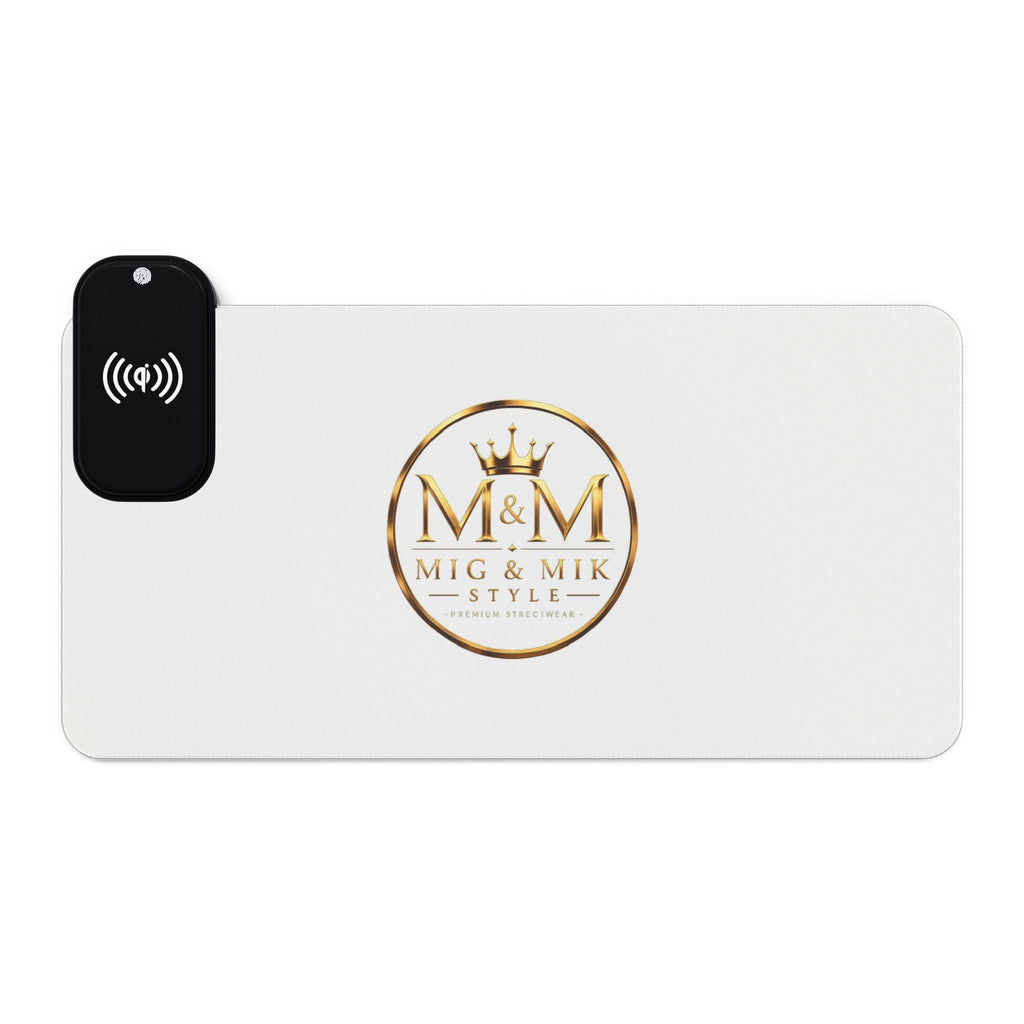 LED Wireless Charging Gaming Mouse Pad — Mig & Mik Gold Logo