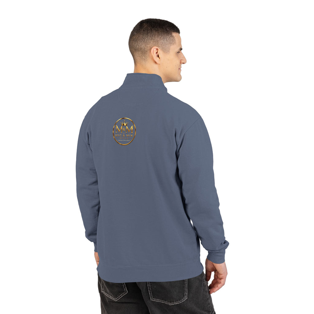 Quarter-Zip Sweatshirt — Gold Crown Logo Crewneck (Emblem Front & Back)