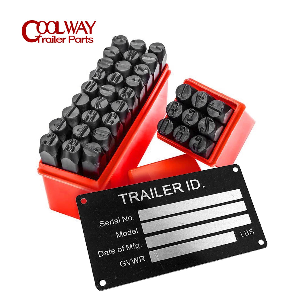 4MM Steel Die Metal Stamping kit Punch Tool With Trailer ID Tag Plate Number Letter Alphabet Stamps Tools