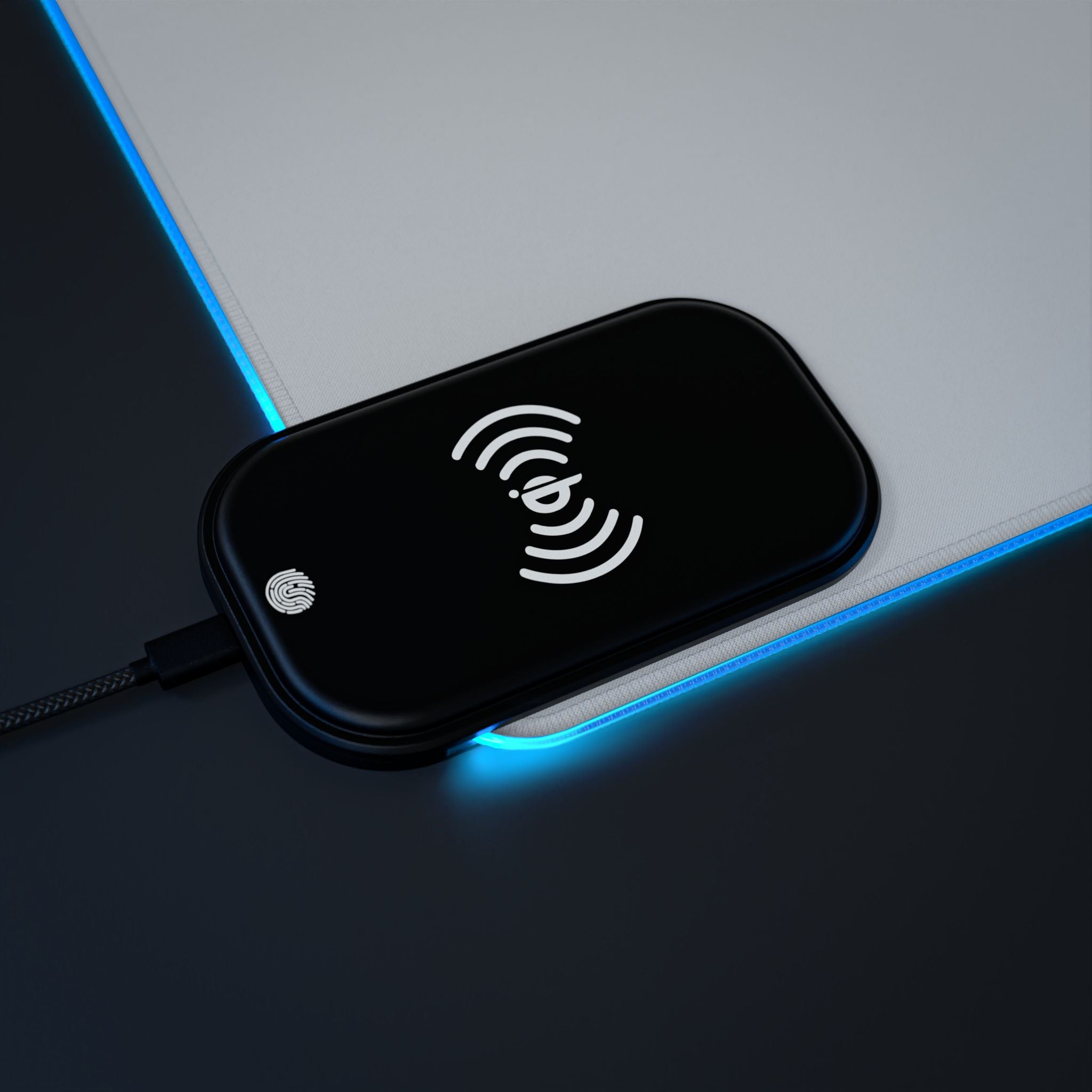 LED Wireless Charging Gaming Mouse Pad — Mig & Mik Gold Logo