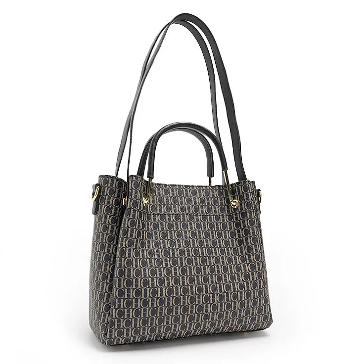 MIG & MIK STYLE™ Classic Monogram Print Shoulder Handbag