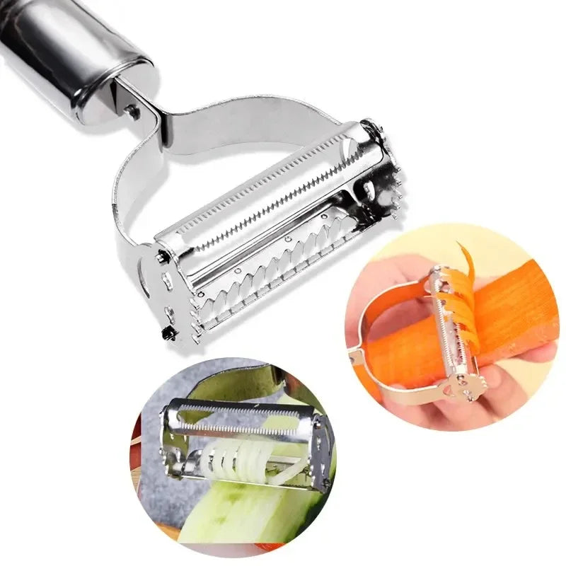 Stainless Steel Vegetable Slicer Multifunctional Potato Carrot Cucumber Grater Julienne Peeler Fruit Vegetable Peeler Kitchen Cu