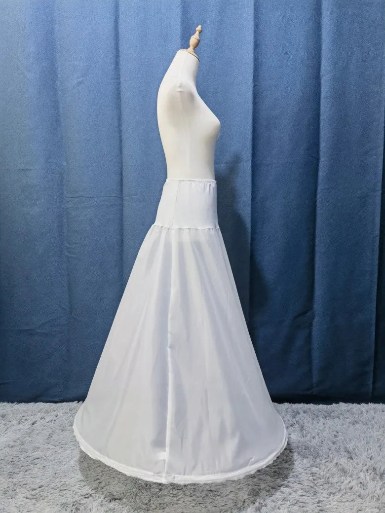 A Line 1 Hoop Petticoat for Bridal Wedding Dress Crinoline Slip Underskirt for Women Dress White Black Adjust Waist