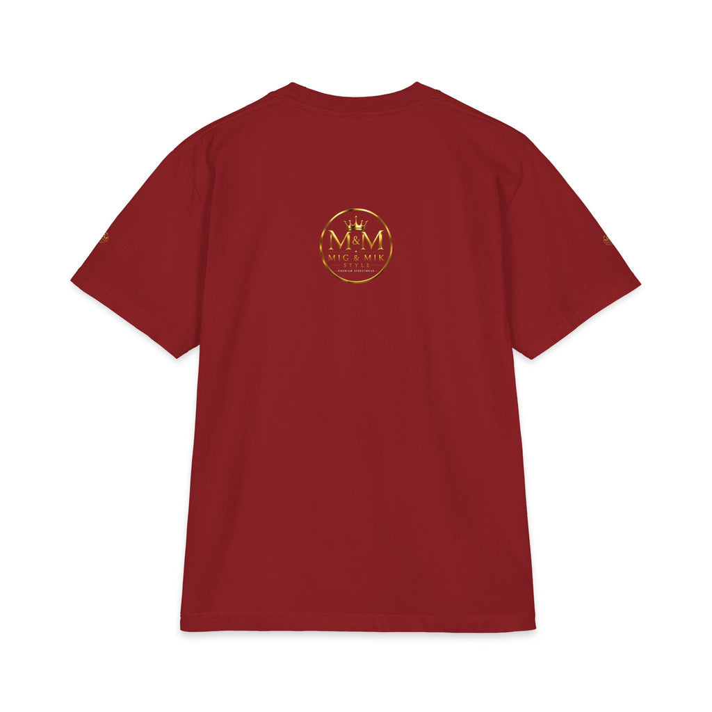 M&M Club Vintage Logo T‑Shirt — Minimal Gold Crest Cotton Tee