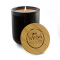 Engraved 14oz Scented Soy Candle — Personalized Bamboo Lid Aromatherapy Candle