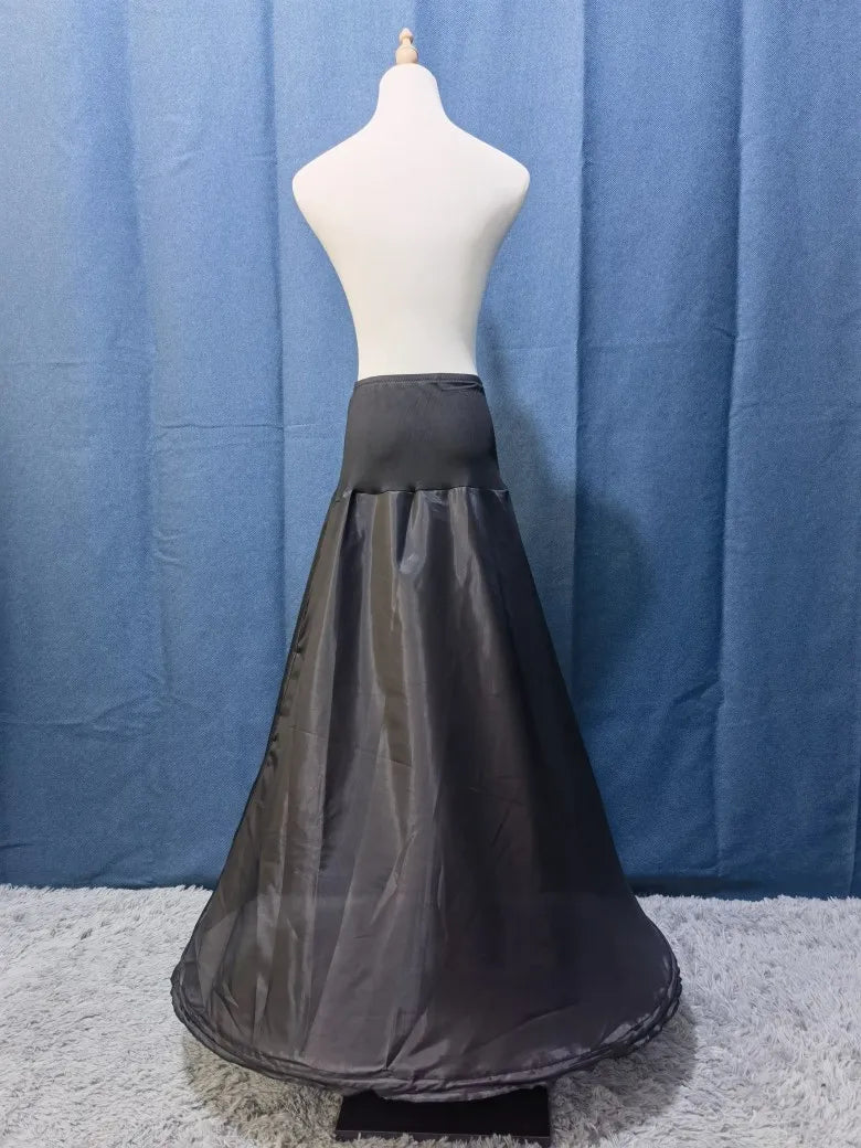 A Line 1 Hoop Petticoat for Bridal Wedding Dress Crinoline Slip Underskirt for Women Dress White Black Adjust Waist