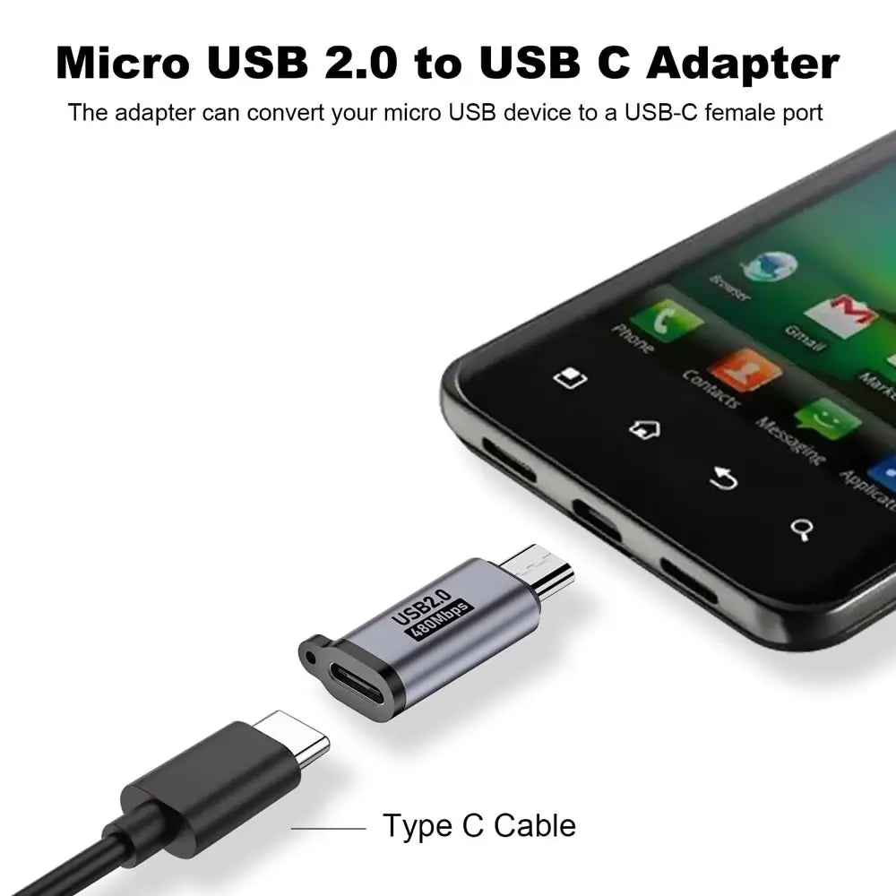 USB-C Adapter Type C Female To Micro / Mini USB Converters For iPhone 14 13 Xiaomi Samsung For Lightning Male Charger Adapter