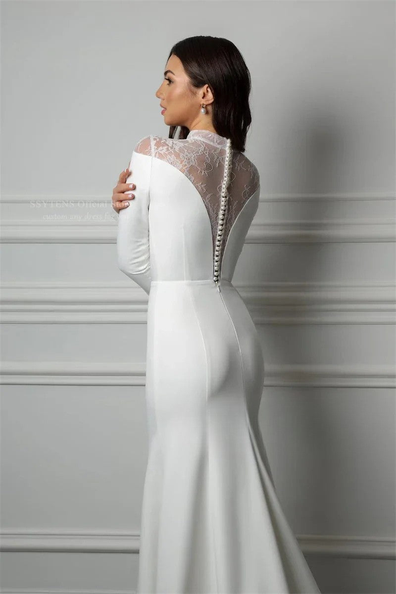 MIG & MIK STYLE™ Elegant Long Sleeve Mermaid Wedding Gown