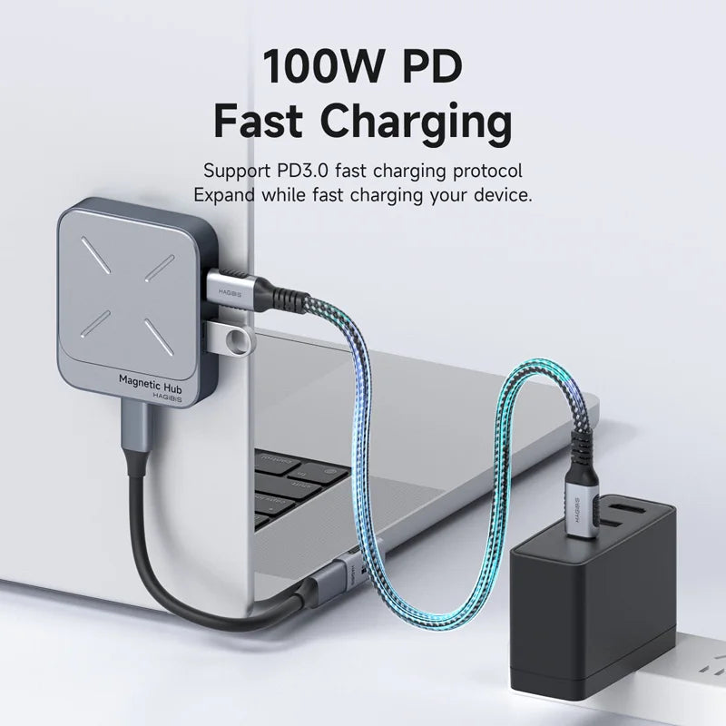 Hagibis Magnetic Card Reader SD4.0 312MB/s USB-C to SD MicroSD TF Memory Card Magnet HUB UHS-II for Laptop iPhone 17/16 Macbook