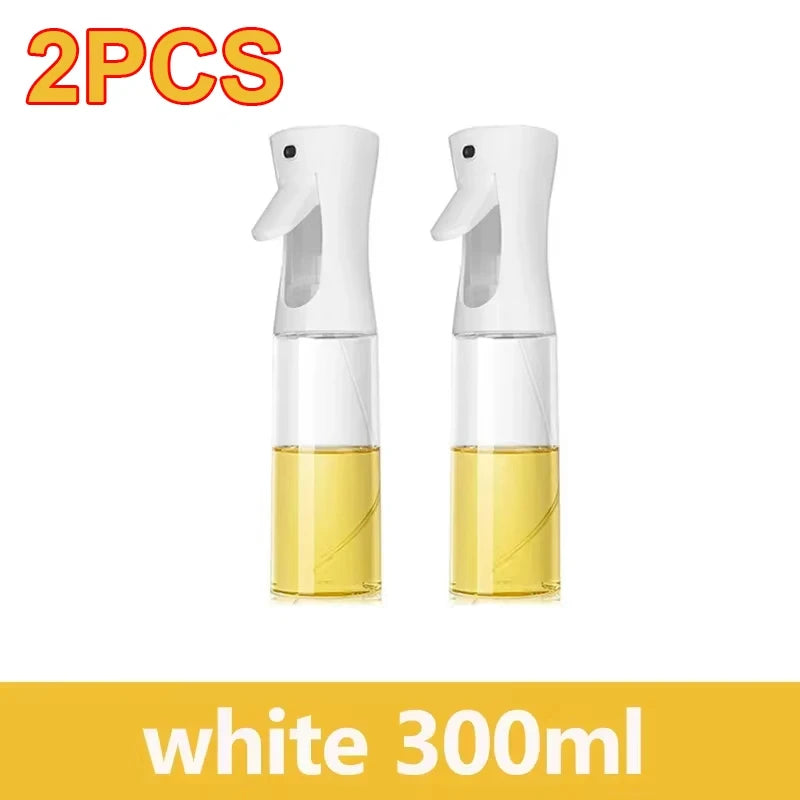 200/300/500ml Oil Spray Plastic Household Kitchen Oil Spray Bottle Or Oil Brush Nebulizing Mist Filling Cooking Dual Use BBQ