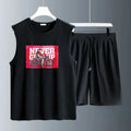 Men's Tank Top Sets 2026 Summer Quick drying men's suits running seaside beach Breathable oversize sports sweatshirt set