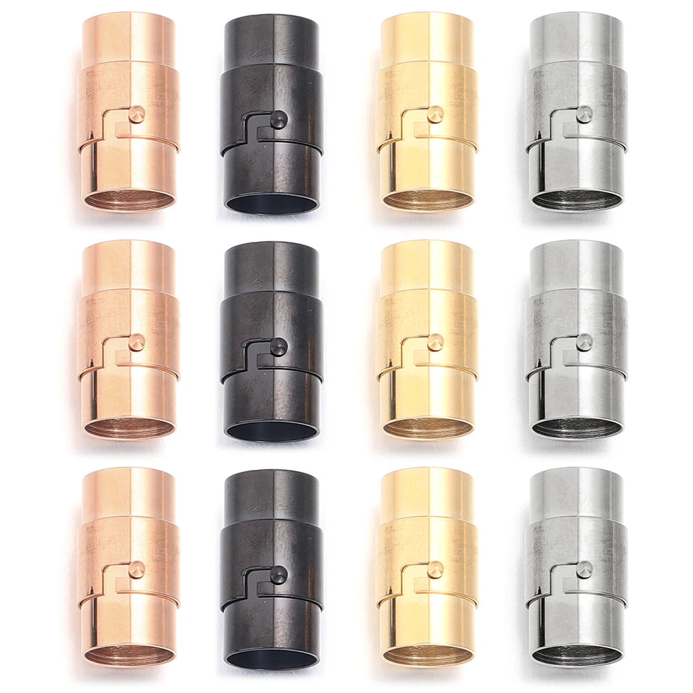 Stainless Steel Strong Magnetic Clasps Leather Cord End Clasps Hooks Connectors For DIY Jewelry Making Bracelet Necklace