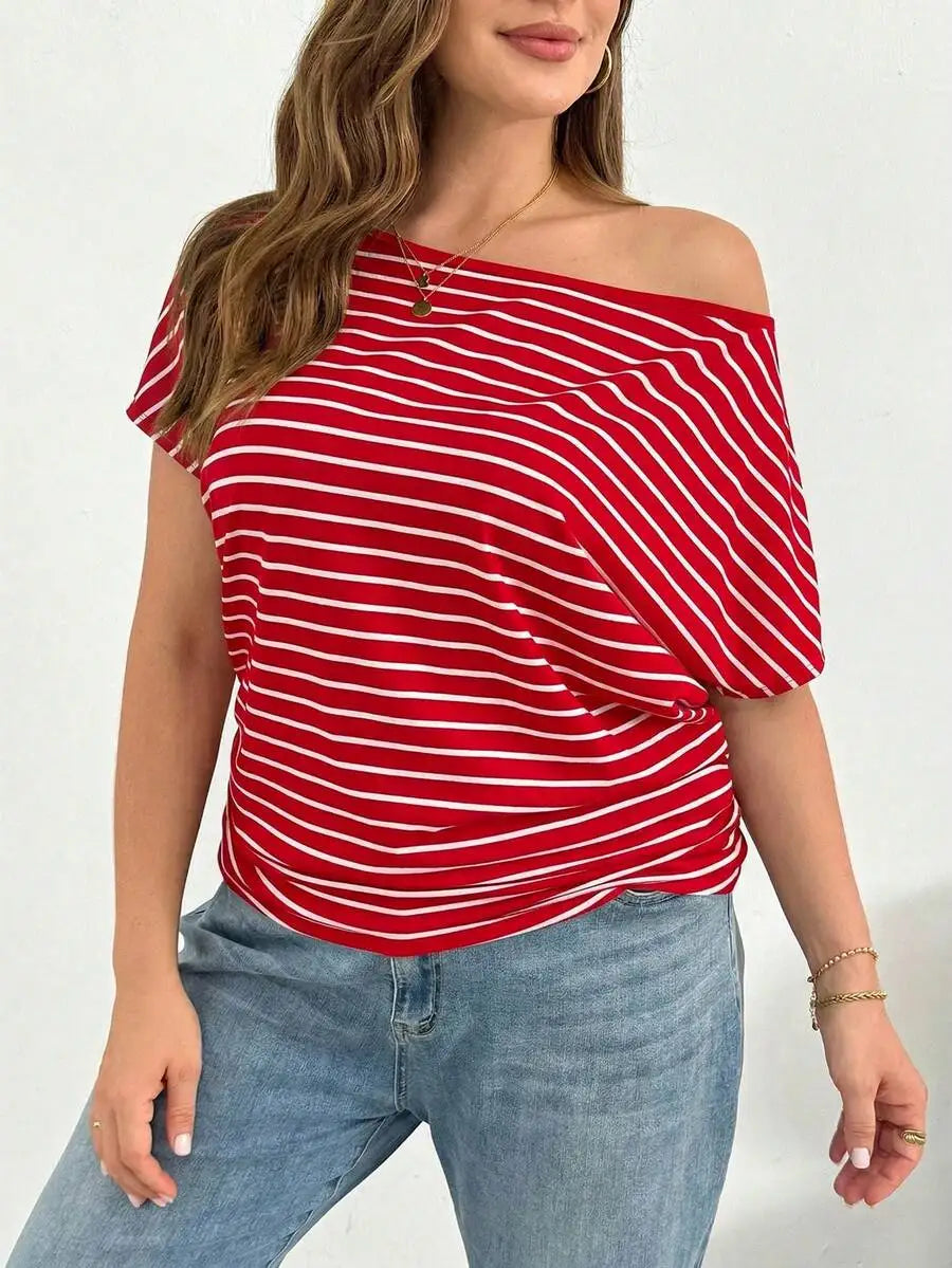 MIG & MIK STYLE™ Off-Shoulder Striped Summer Top